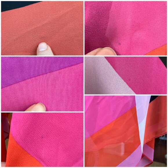 SLNY Black Scoop Neck Cap Sleeve Chiffon Multicolor‎ Asymmetrical Maxi Dress Sz8 - Picture 13 of 16